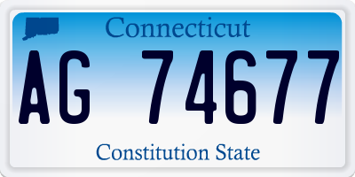 CT license plate AG74677