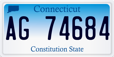 CT license plate AG74684