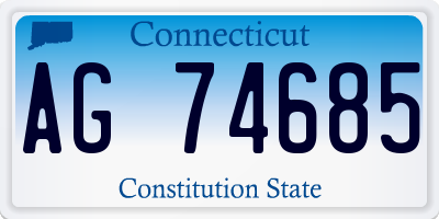 CT license plate AG74685