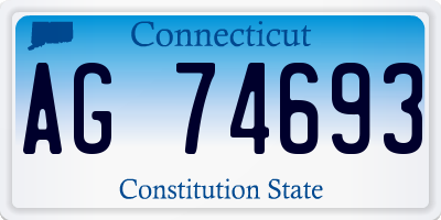 CT license plate AG74693