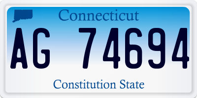 CT license plate AG74694