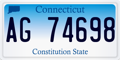 CT license plate AG74698