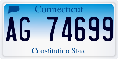 CT license plate AG74699