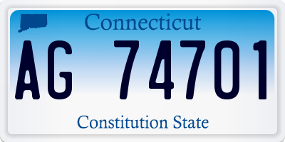 CT license plate AG74701