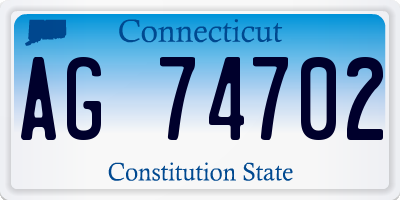CT license plate AG74702