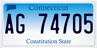 CT license plate AG74705