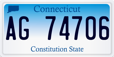 CT license plate AG74706