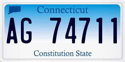 CT license plate AG74711