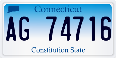 CT license plate AG74716