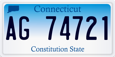 CT license plate AG74721