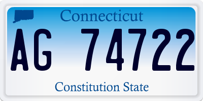 CT license plate AG74722