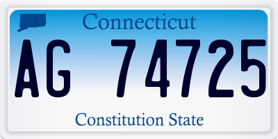 CT license plate AG74725