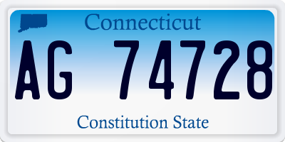 CT license plate AG74728