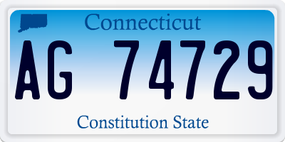 CT license plate AG74729