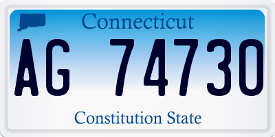 CT license plate AG74730