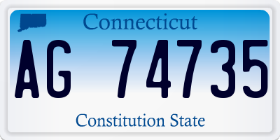 CT license plate AG74735