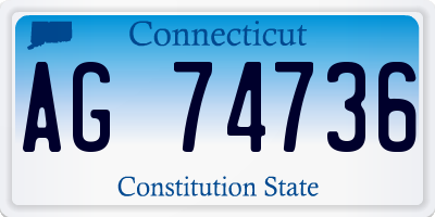 CT license plate AG74736