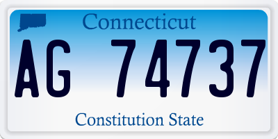 CT license plate AG74737