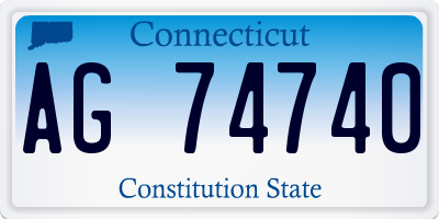 CT license plate AG74740