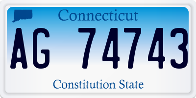 CT license plate AG74743