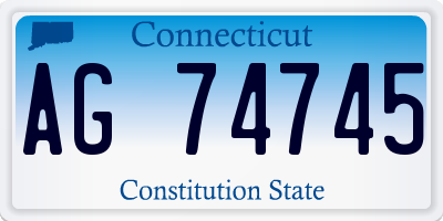 CT license plate AG74745