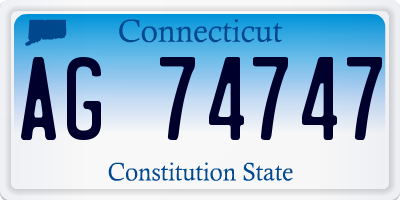 CT license plate AG74747