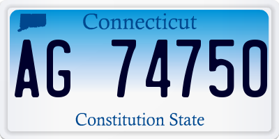 CT license plate AG74750