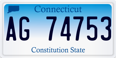 CT license plate AG74753