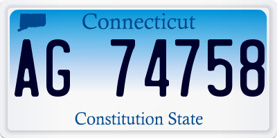 CT license plate AG74758