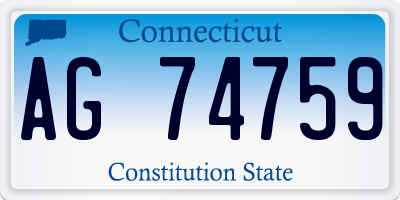 CT license plate AG74759
