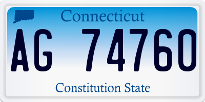 CT license plate AG74760