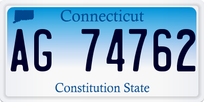 CT license plate AG74762