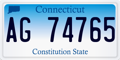 CT license plate AG74765