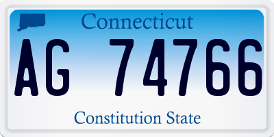 CT license plate AG74766