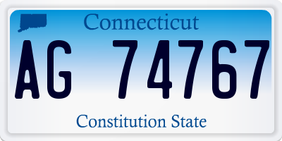 CT license plate AG74767