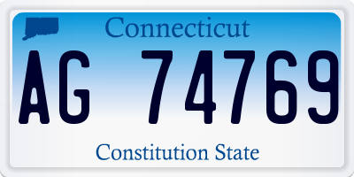CT license plate AG74769