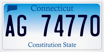 CT license plate AG74770