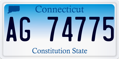 CT license plate AG74775