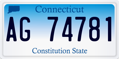 CT license plate AG74781