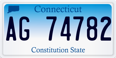 CT license plate AG74782