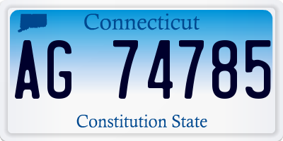 CT license plate AG74785