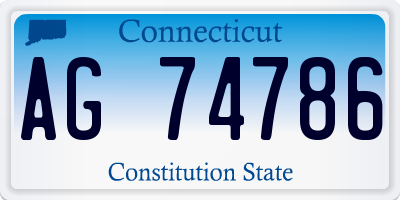 CT license plate AG74786