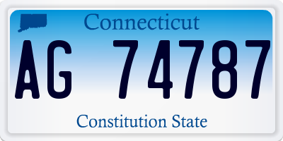 CT license plate AG74787