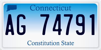 CT license plate AG74791