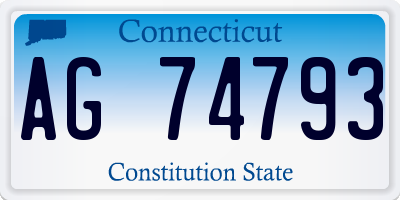 CT license plate AG74793