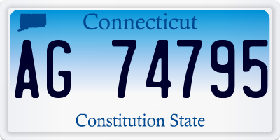 CT license plate AG74795