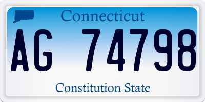 CT license plate AG74798