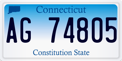 CT license plate AG74805
