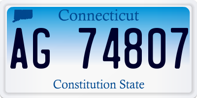 CT license plate AG74807