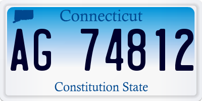 CT license plate AG74812